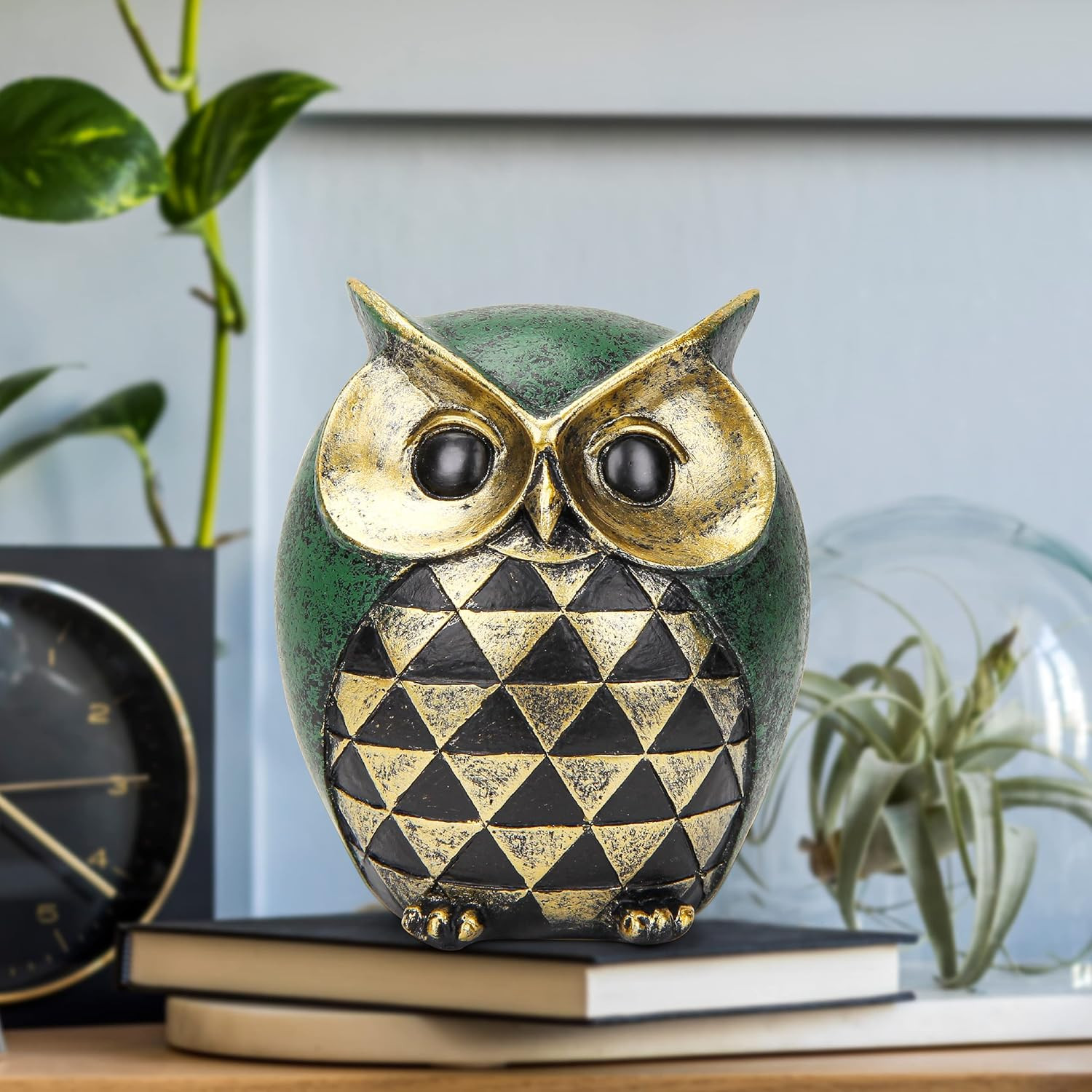Owl Statue for Home Decor Accents,Owl Decor for Modern Bathroom Bookshelf Bedroo