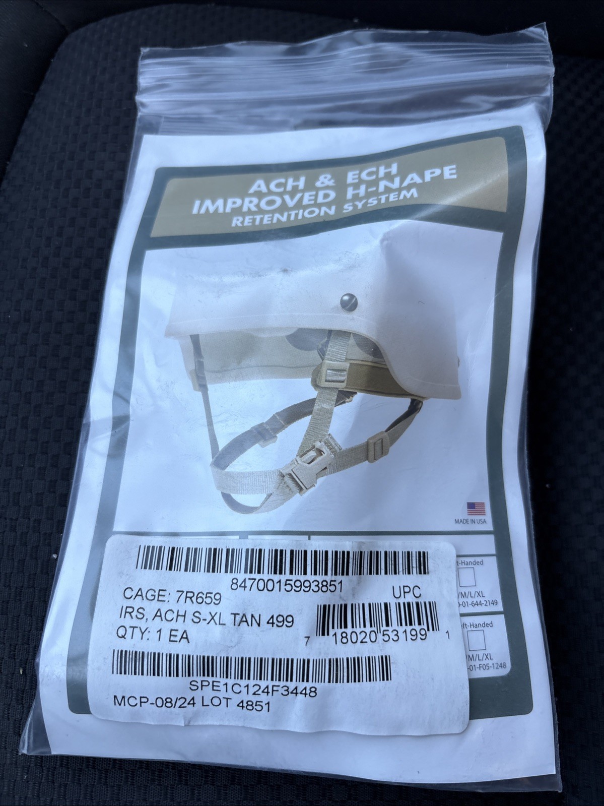 Ops-Core ACH & ECH H-Nape Head-Loc Helmet Chinstrap Retention System Tan NEW