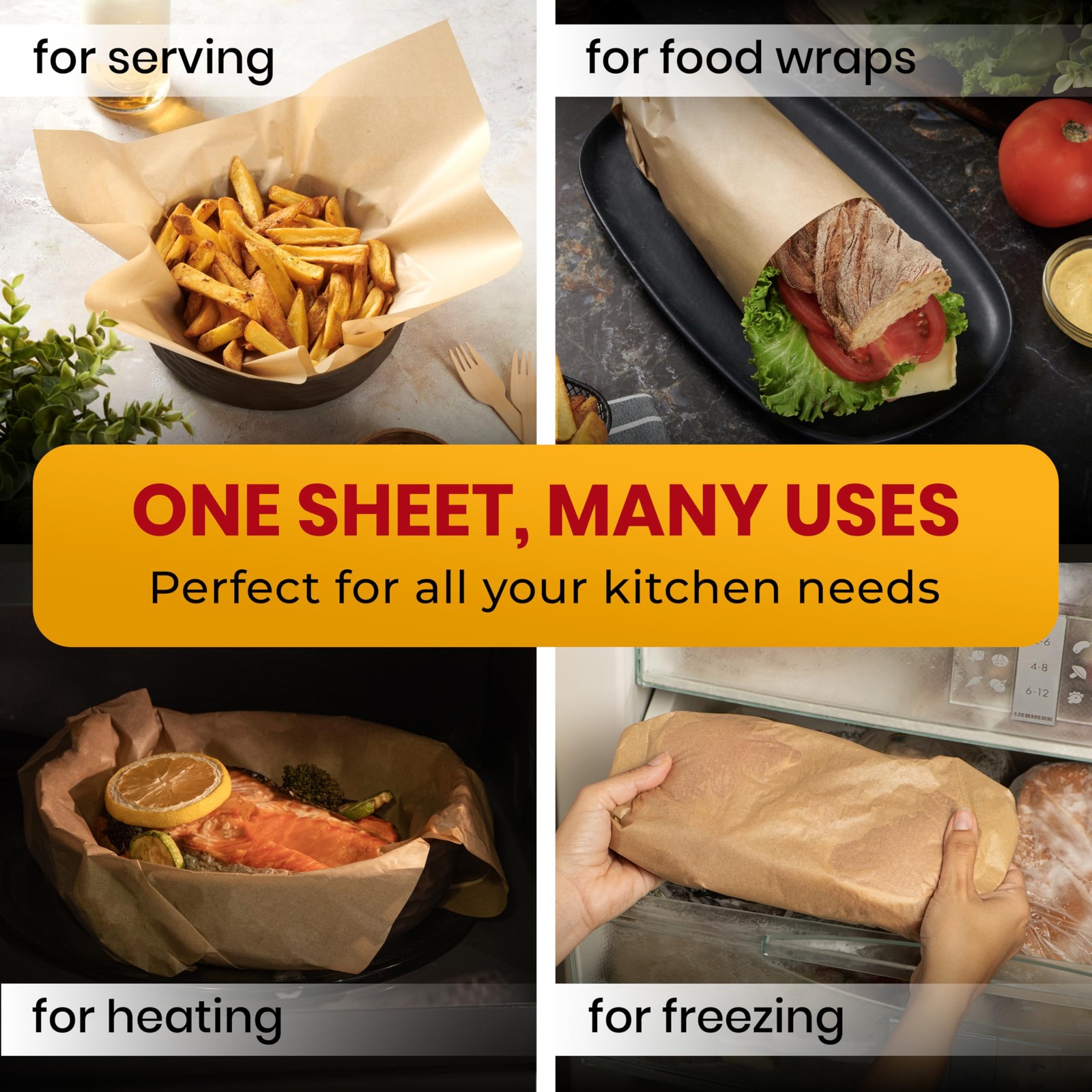 Parchment Paper Sheets for 2. 12″ x 16″ – 120 Pack, Unbleached Natural Brown