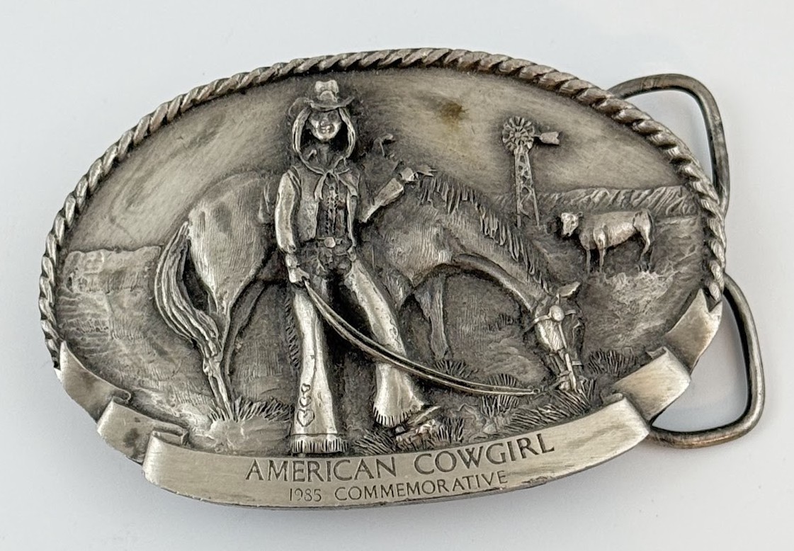 Vtg Arroyo Grande Belt Buckle American Girl 1985 Horse Western Rodeo Ranch Farm