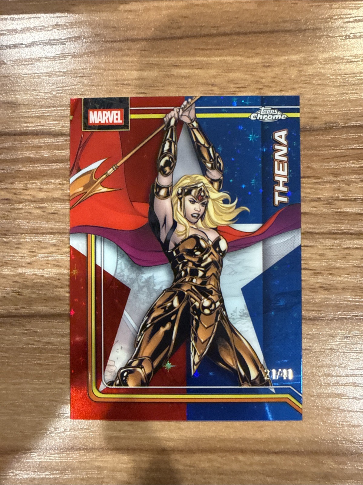 Topps Chrome Marvel 2026 Thena Red Blue Refractor /41