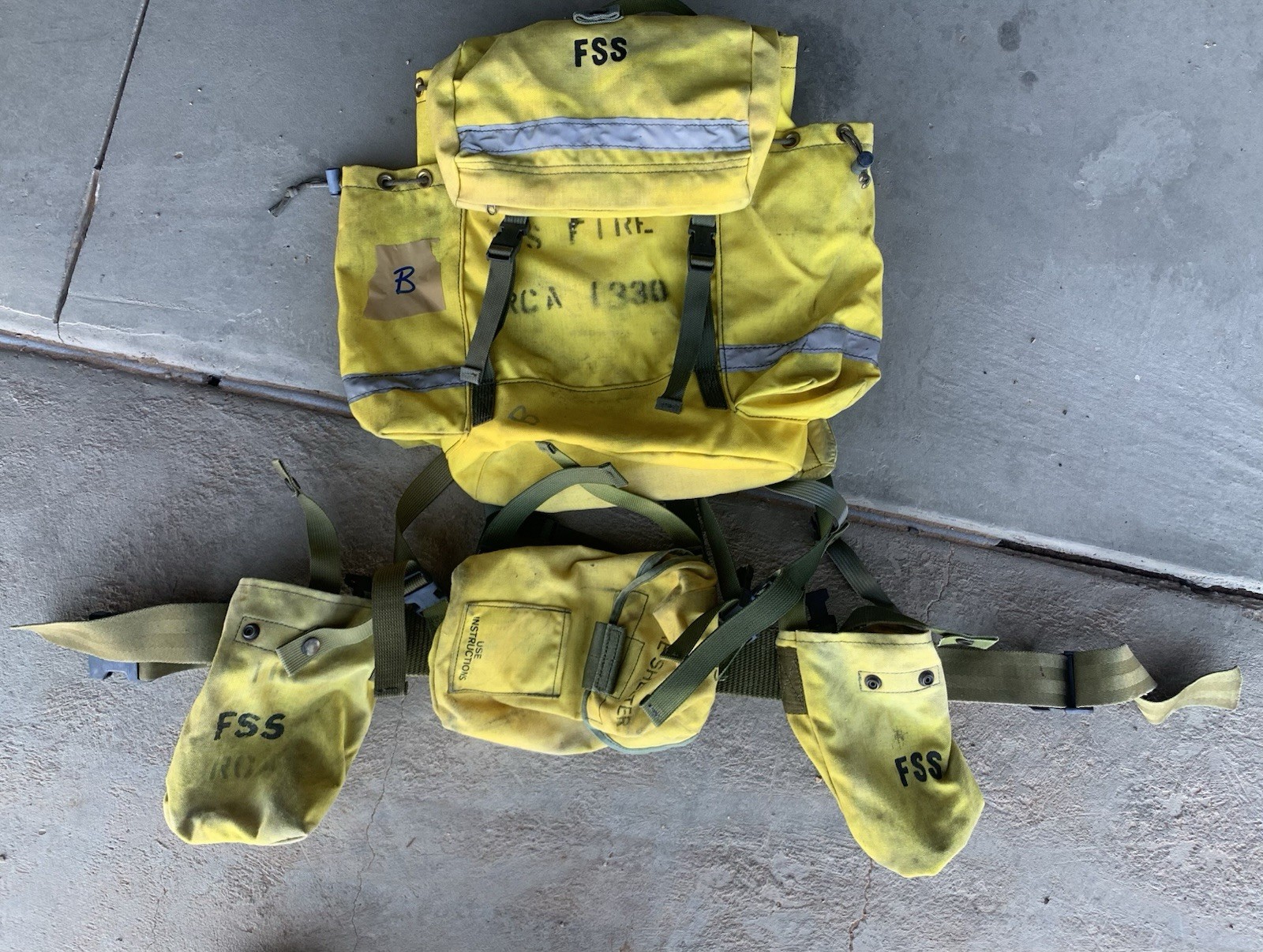 Vintage Forest Service FSS FIREFIGHTERS FIELD PACK -Harness and Pouches 1987