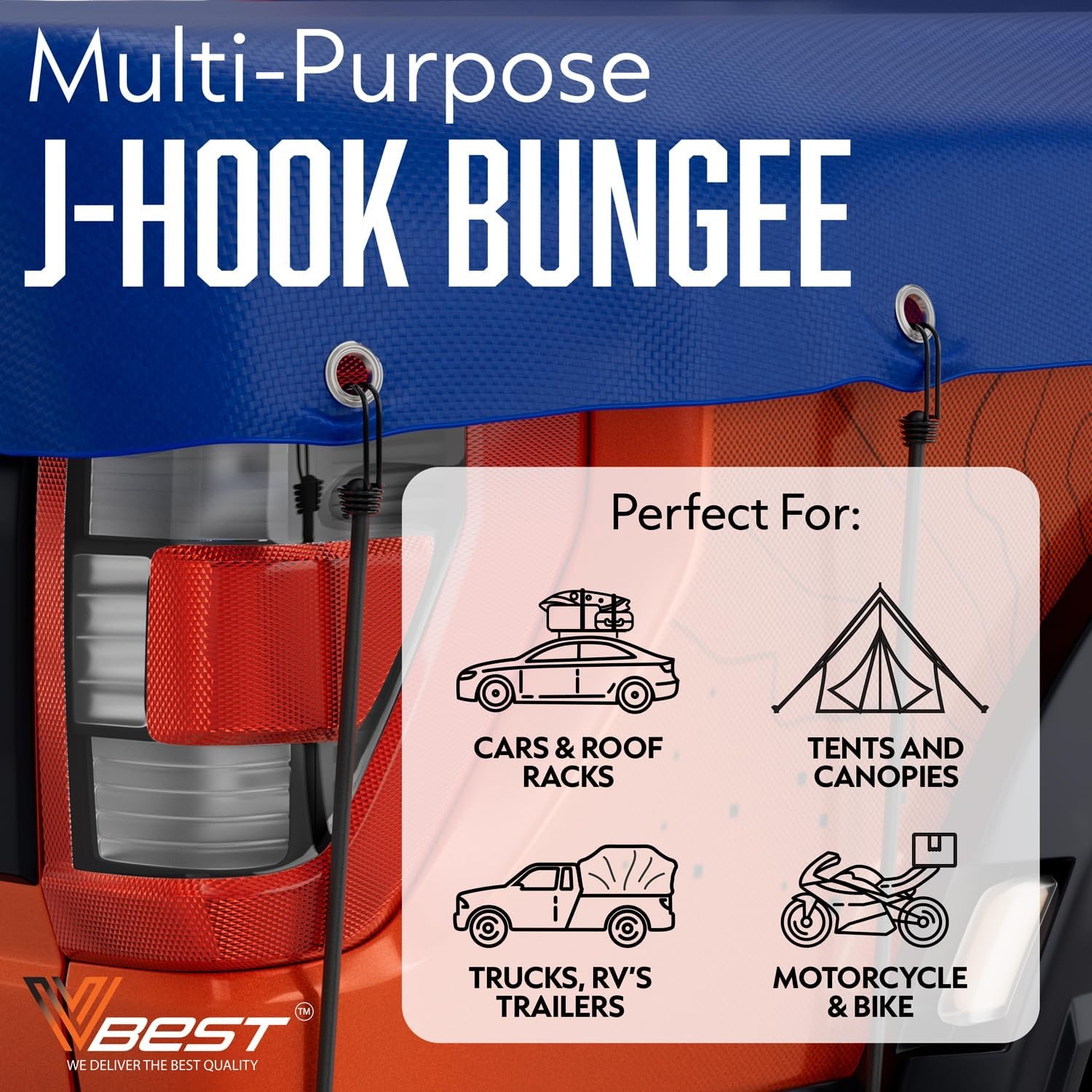 Small Bungee Cords with Hooks – Mini Bungee Cords Heavy Duty Outdoor – Short Bun