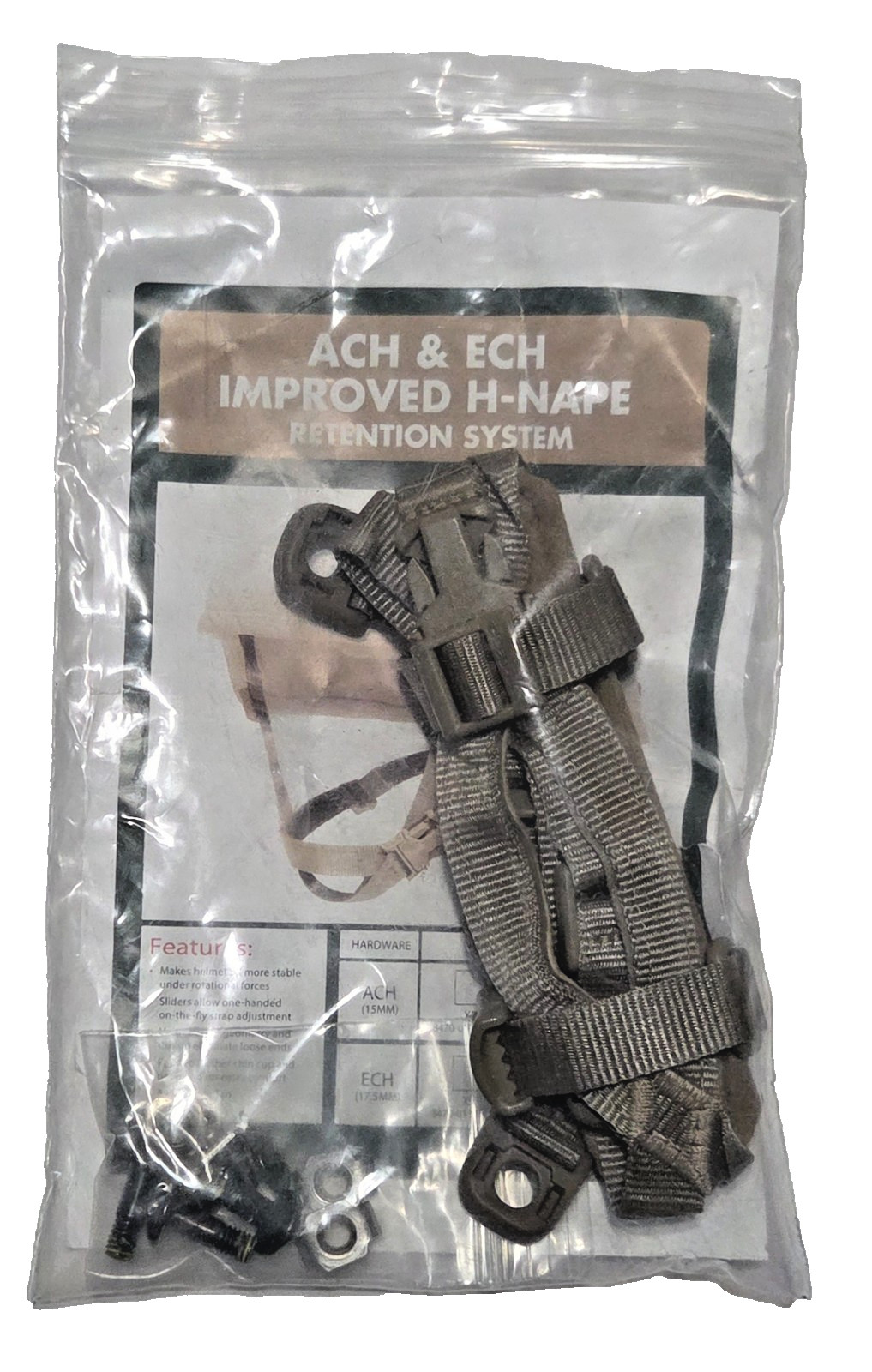 ACH & ECH IMPROVED H-NAPE RETENTION SYSTEM HEAD-LOC CHIN STRAP S/M/L/XL NEW 3851