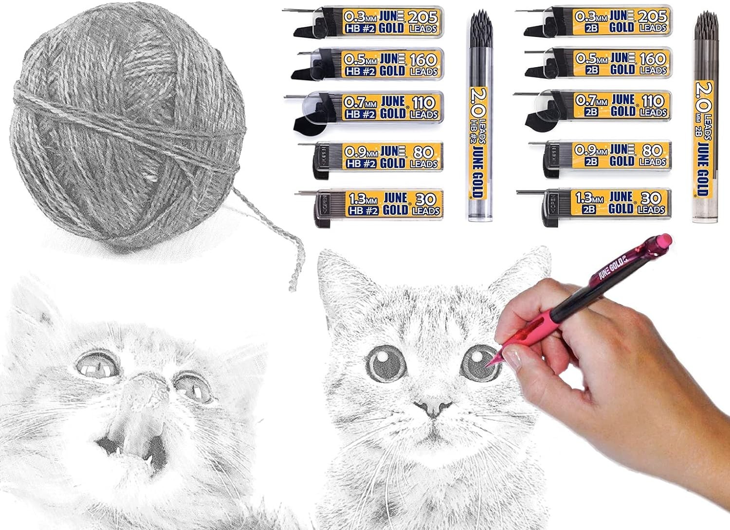 108-Pack 2.0 mm HB Graphite Lead Refills – Smooth Writing Experience