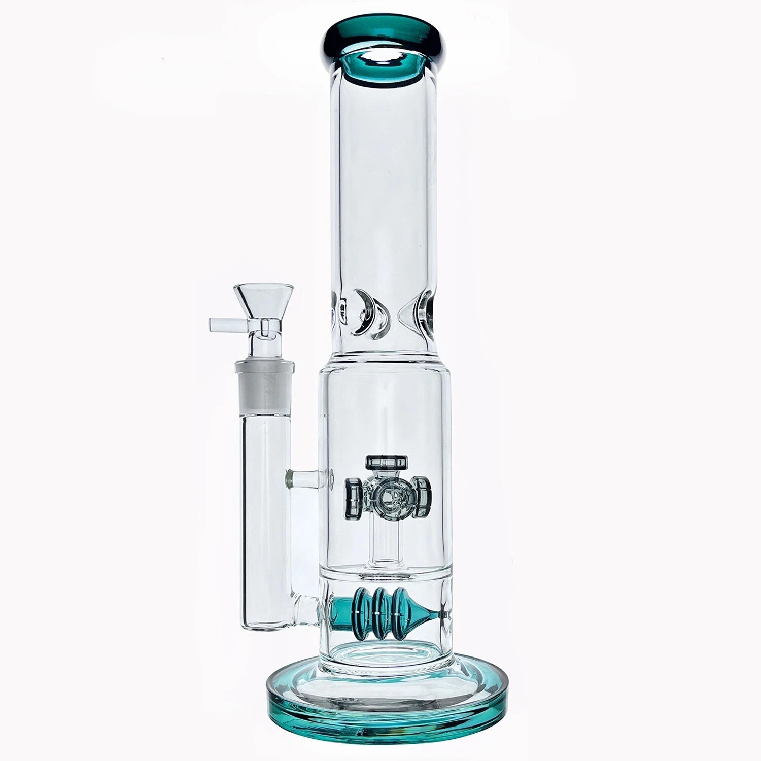 13″ Heavy Glass Bong Percolate Bongs Smoking Hookah Water Pipe 14mm bowl