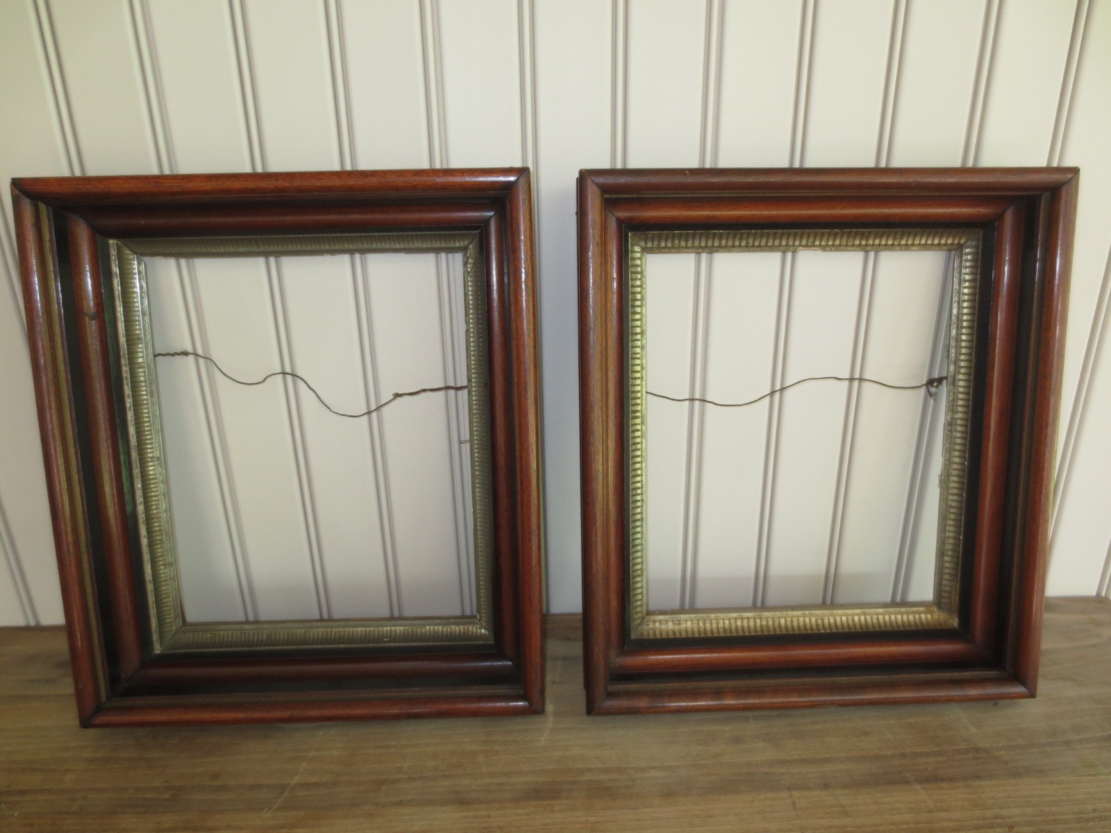 2 Original ORNATE VICTORIAN 2-1/2″ Deep WALNUT Picture FRAMES–13-3/4″ x 15-3/4″
