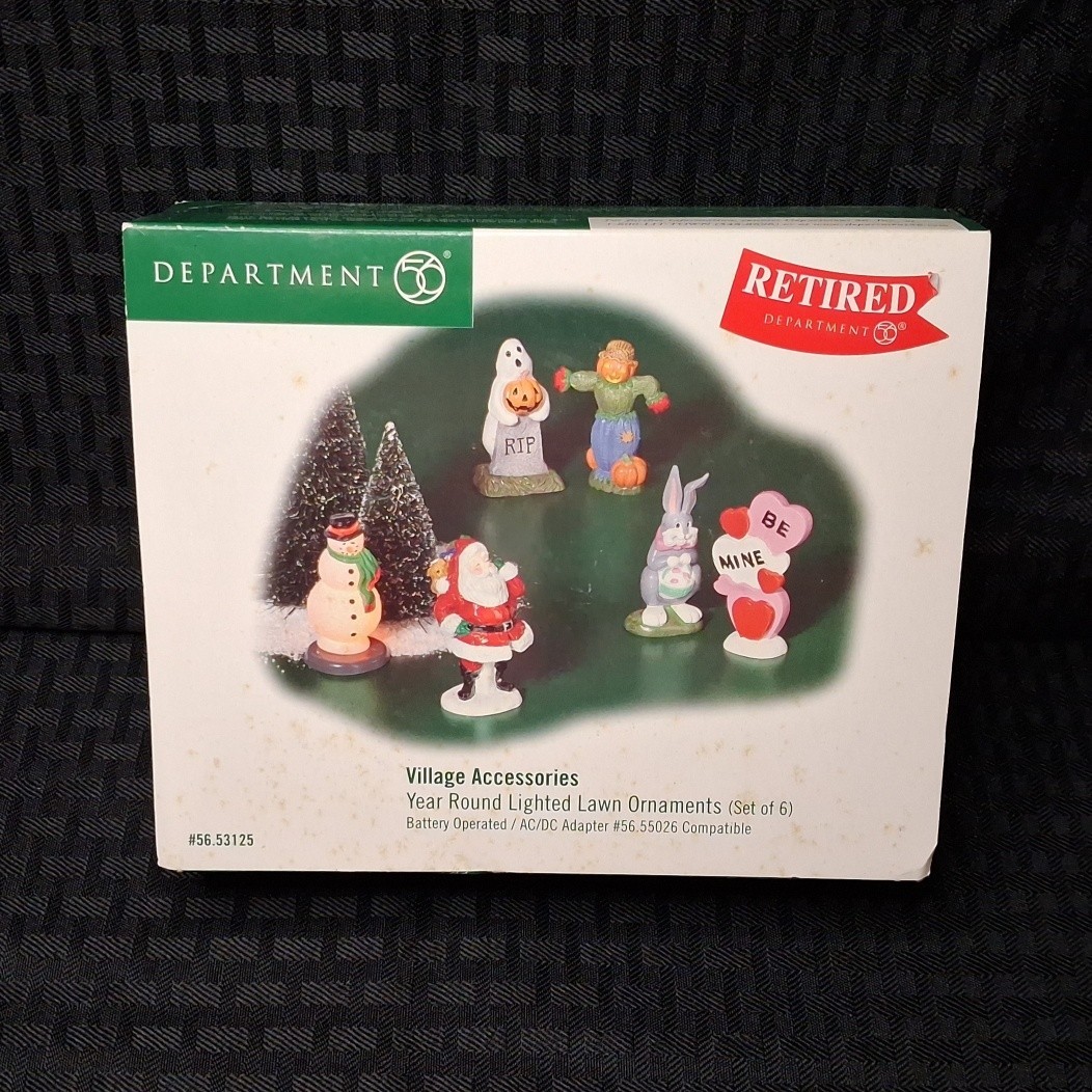 Dept 56 Village Accessories “Year-Round Lighted Lawn Ornaments #56.53125
