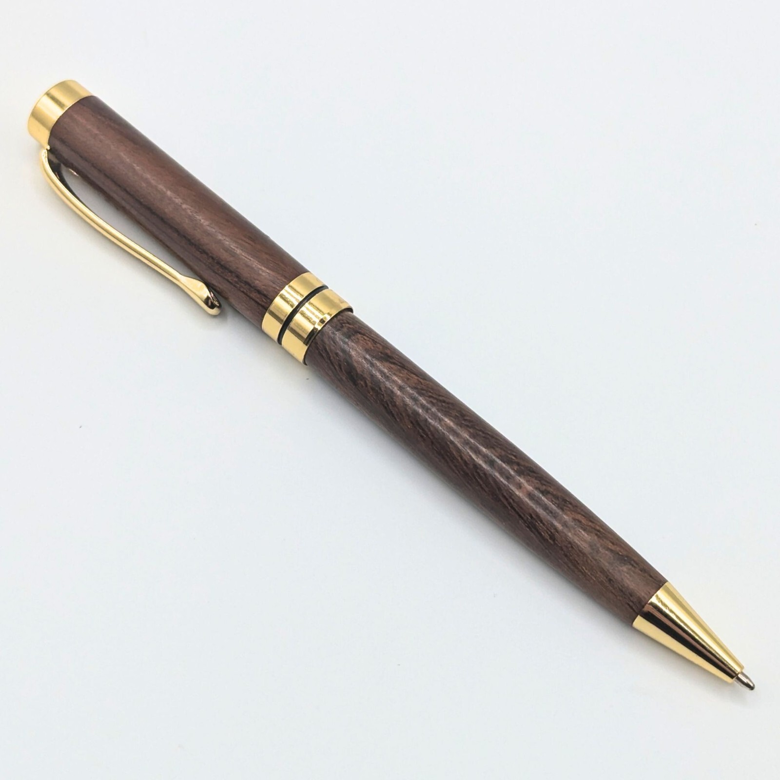 Luxury Wood Ballpoint Pen Rosewood Gold Twist – Office Gift Dad Executive