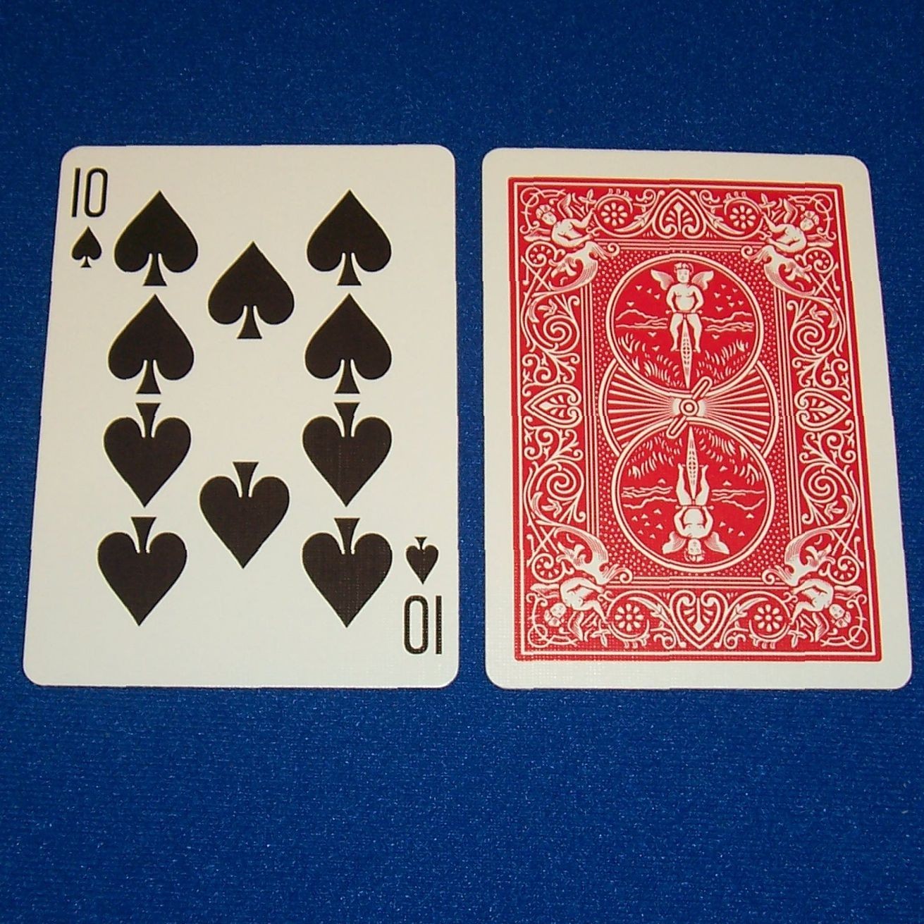 10S 1-Way Forcing Deck, Force Ten of Spades, Bicycle One Way Card Magic – Red