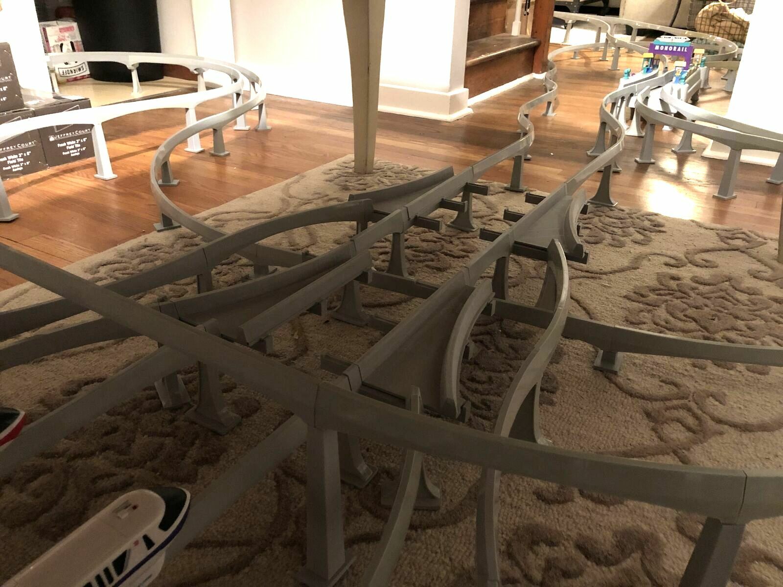 Double Track adapter for Disney Monorail Set Allows two tracks on one support