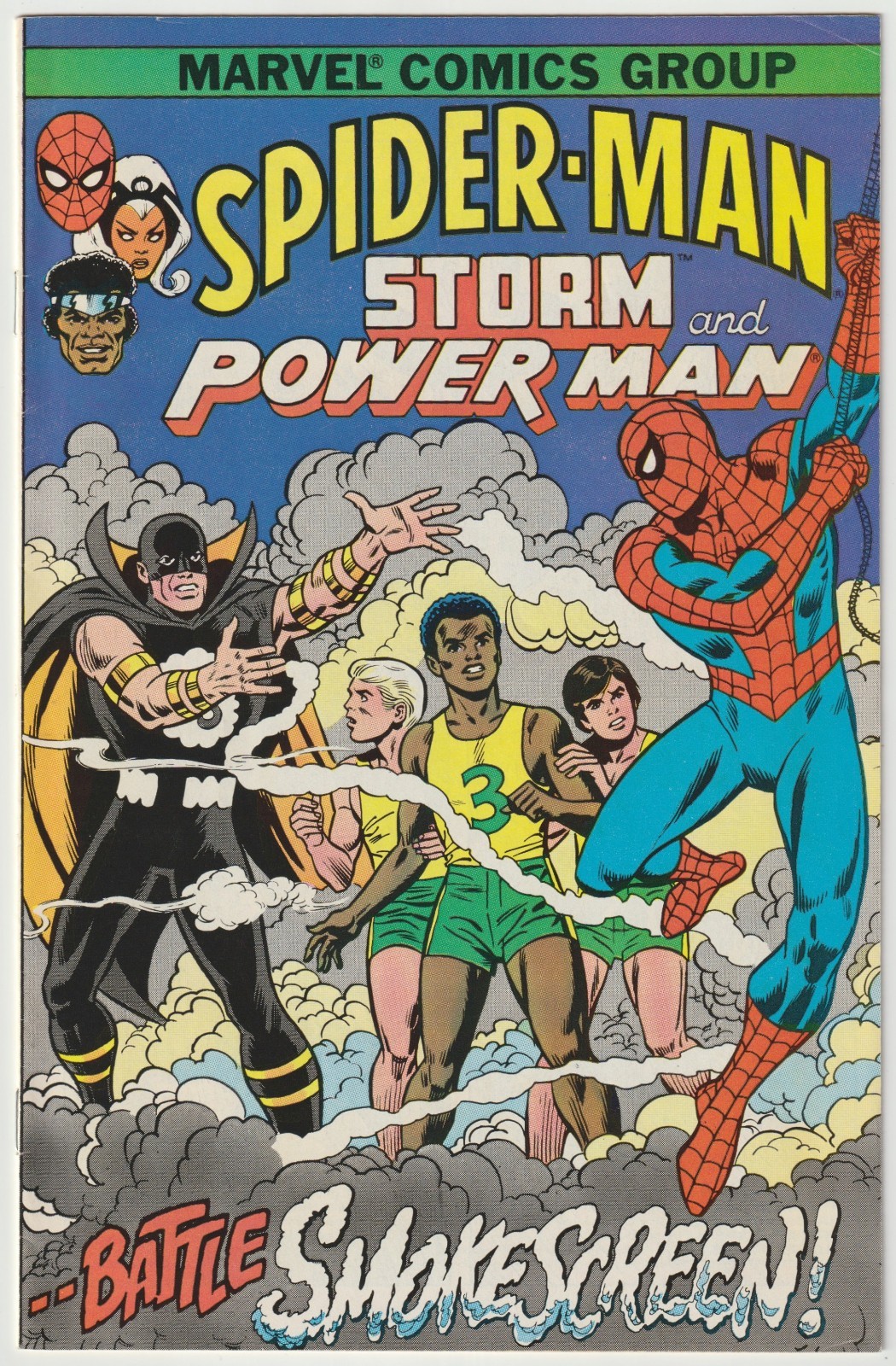Spider-Man Storm and Power Man Marvel Comics Group Cover 1982 Smoke Screen