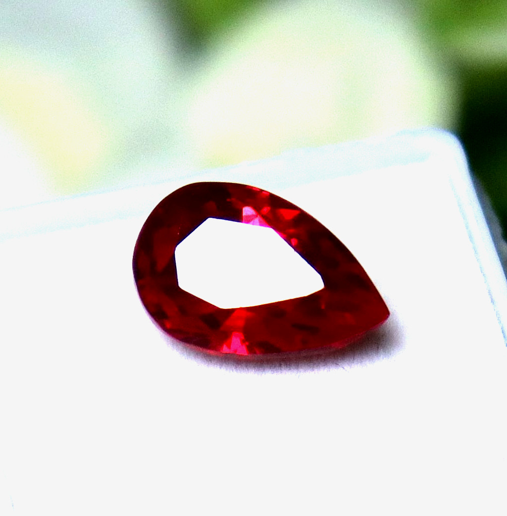 5.80 Ct Natural Pear Cut Burman Pigeon Blood Red Ruby Certified Loose Gemstone
