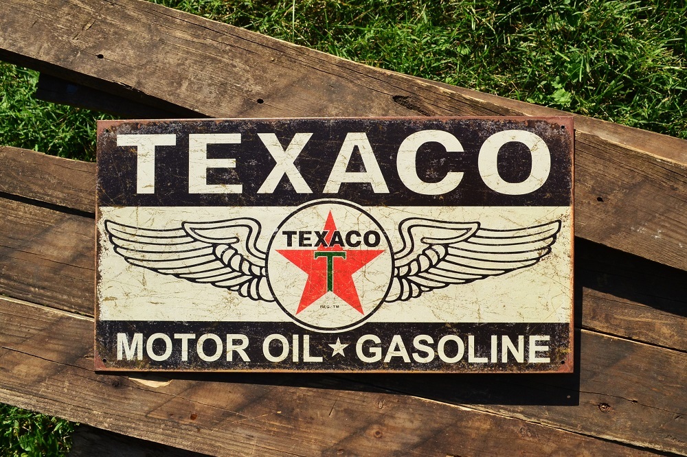 Texaco Wings Tin Metal Sign – Motor Oil & Gasoline – Aviation Fuel – Gas – Texas