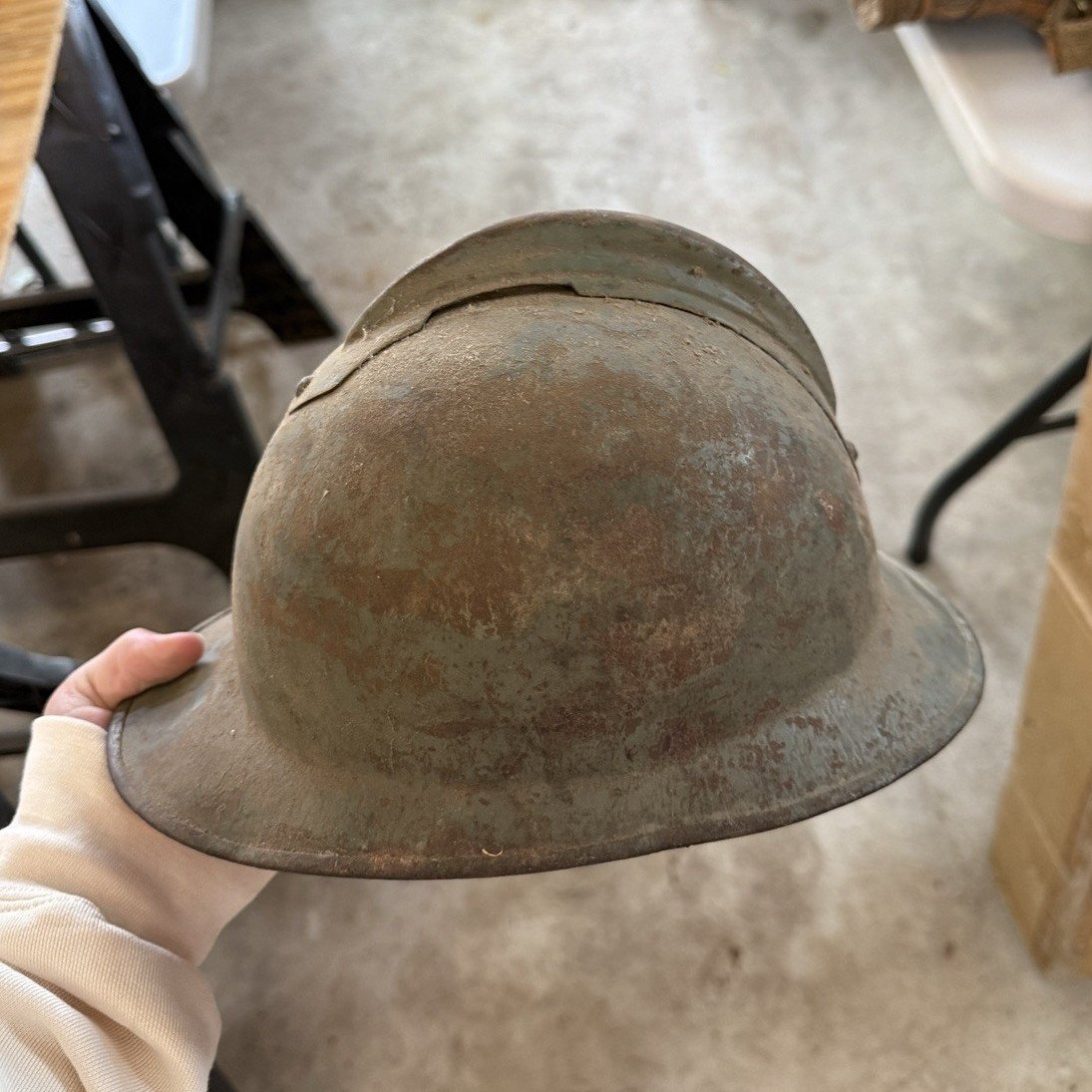 Original French Adrian Steel Helmet – WW II (1939-45) Militaria