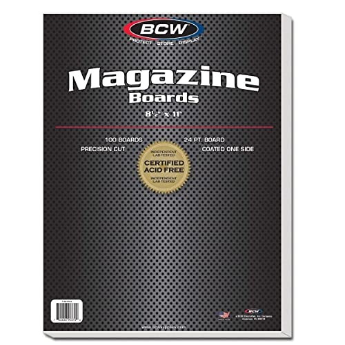 BCW Magazine Backing Boards 8.5″ x 11″ – 100 Pack | 24pt Assorted Styles