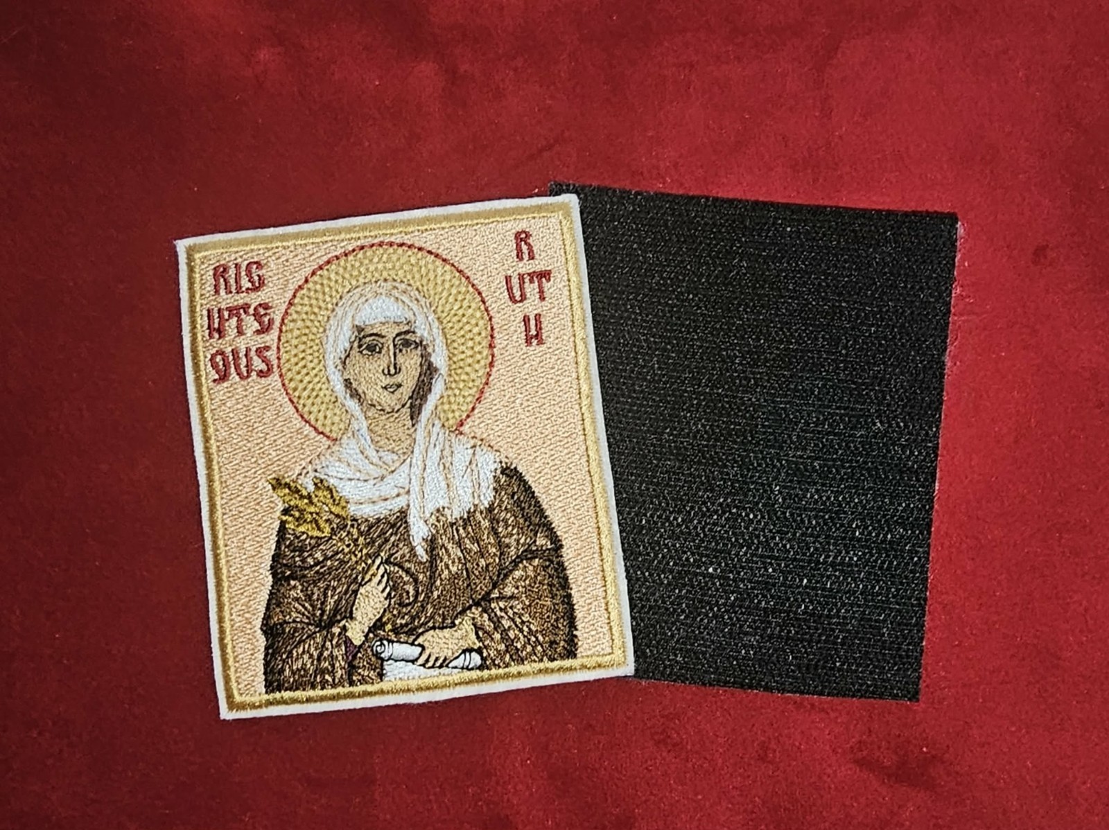 Righteous Ruth Orthodox Embroidered Patch – Hook Back Icon– 3.35 x 3.94 in