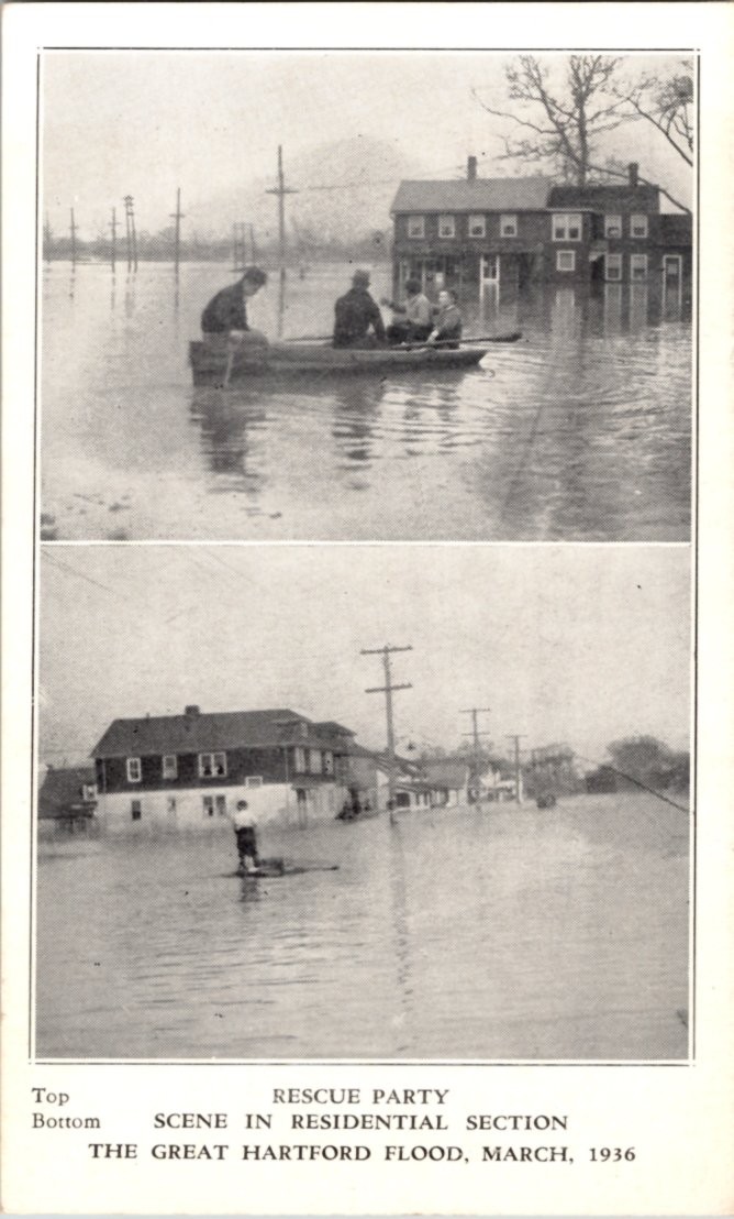 Hartford CT postcard THE GREAT HARTFORD FLOOD MARCH 1936 j/13 BI3167