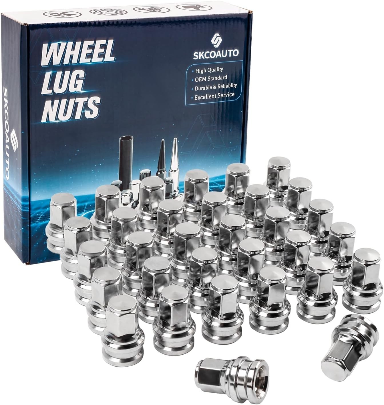 32PCS 14×1.5 Lug Nuts Fit for 2017-2024 F-250 F-350 Super Duty Hex 13/16″ (21mm)