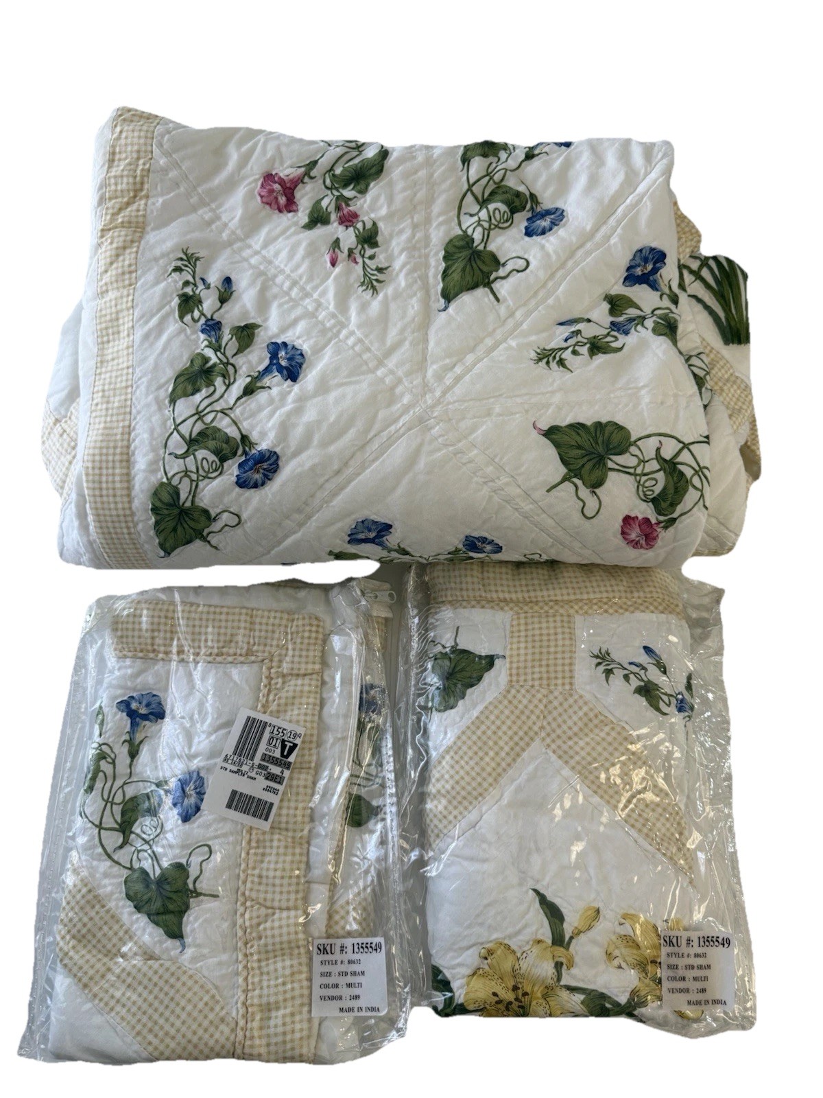 Quilt 80×80 Inches Yellow Farm House Cottagecore With 2 Shams