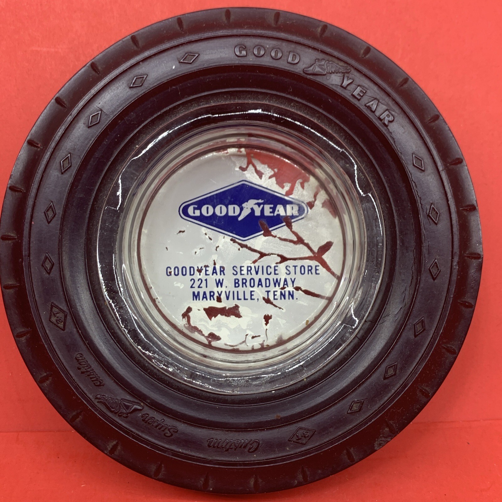 Goodyear Custom Super Cushion Tires Rubber Tire Ashtray Vintage Jakes Service