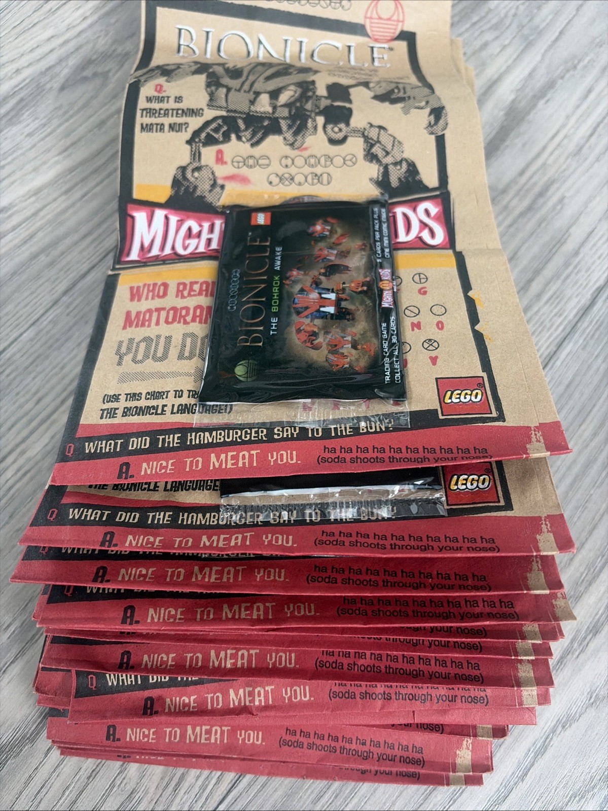 20 Packs LEGO McDonalds BIONICLE The Bohrok Awake Trading Card Sealed Bags 2002