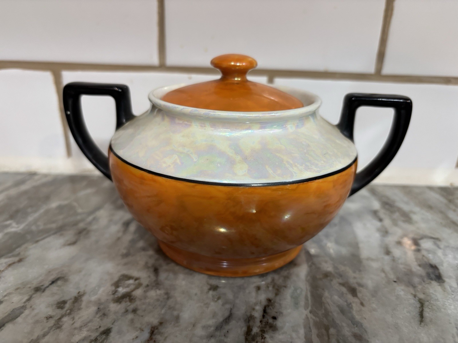 Vintage Phoenix China Cecho Slovakia Luster Sugar Bowl