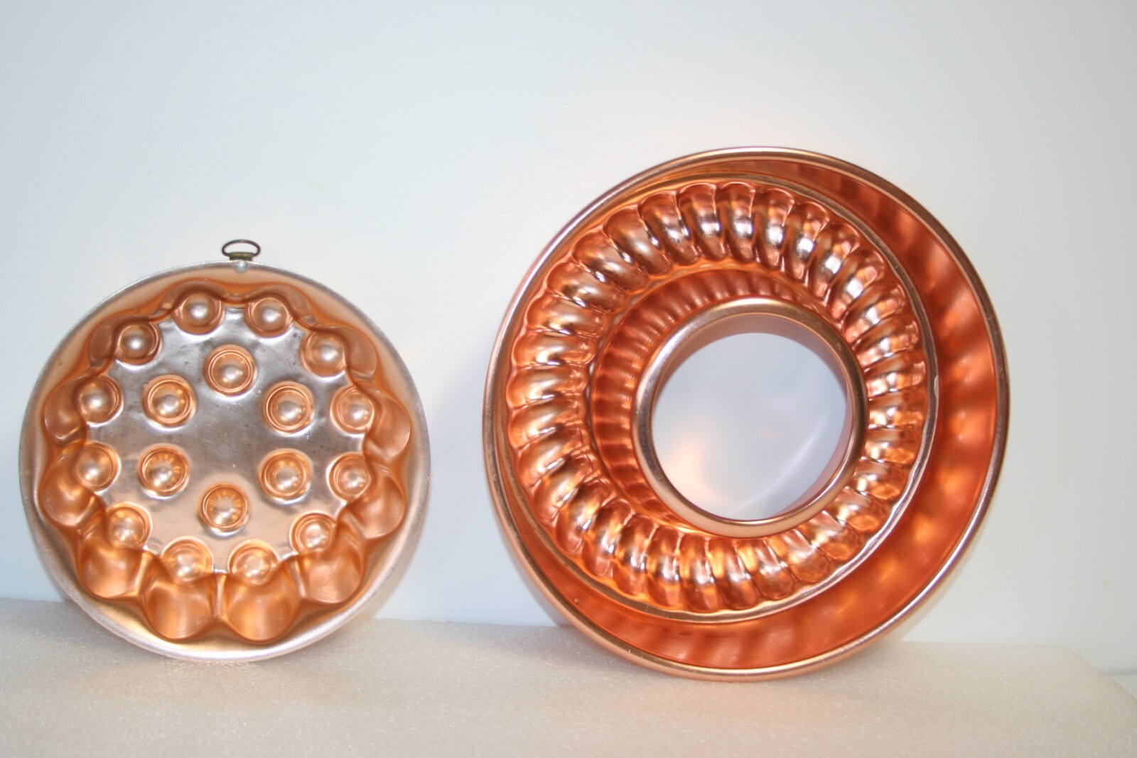 Jello Mold Baking Pan Copper Rose Gold Pink Tone Kitchen Decor Hanger Loop Lot 3