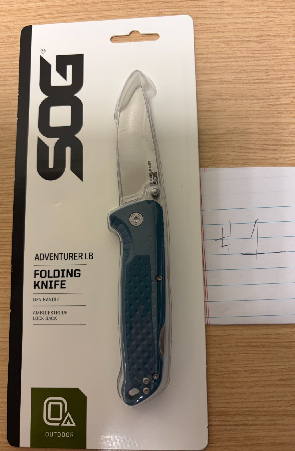 SOG Knives Adventurer LB Lockback – Blue, Overall Length 7.5″ – Brand New – #1