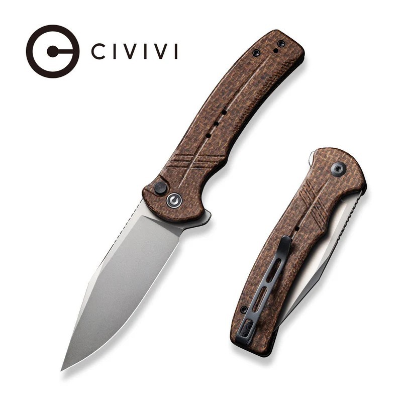 CIVIVI COGENT FLIPPER KNIFE BROWN MICARTA HANDL 14C28N STAINLESS STEEL C20038D-6