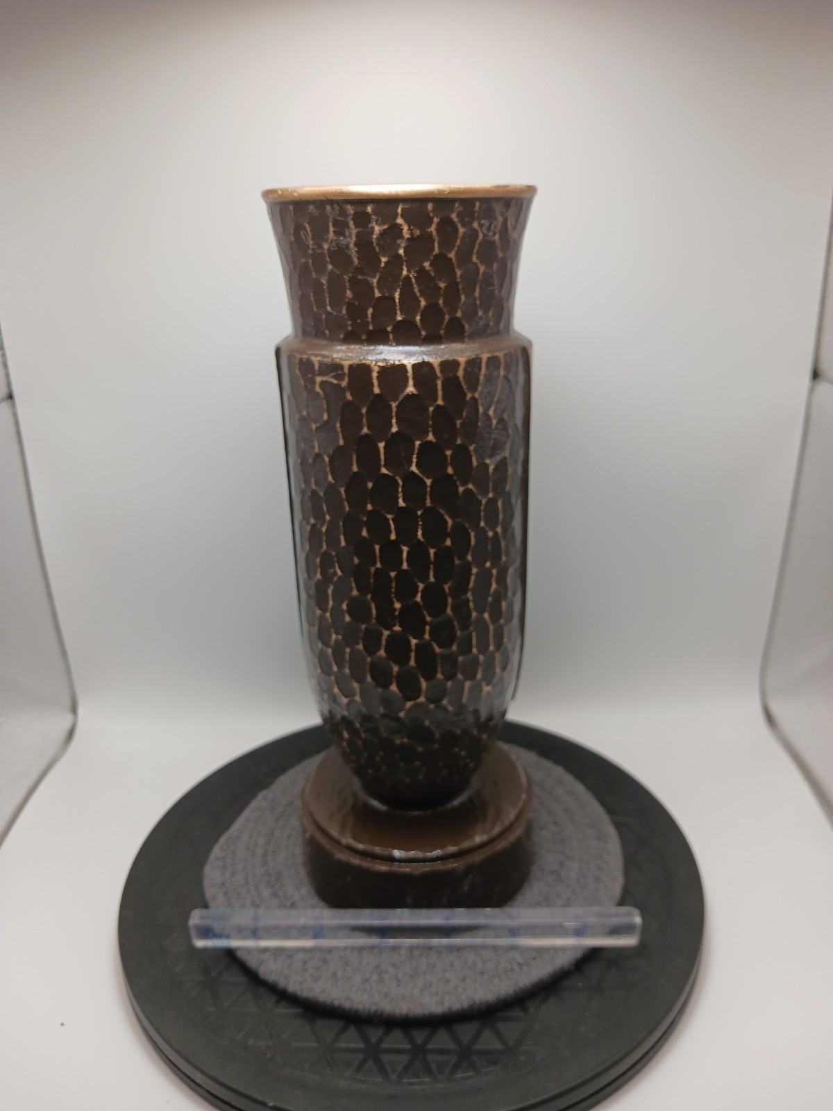 Gorham Style Solid Hammered Bronze Cemetery Memorial Flower Vase 7lb 6oz