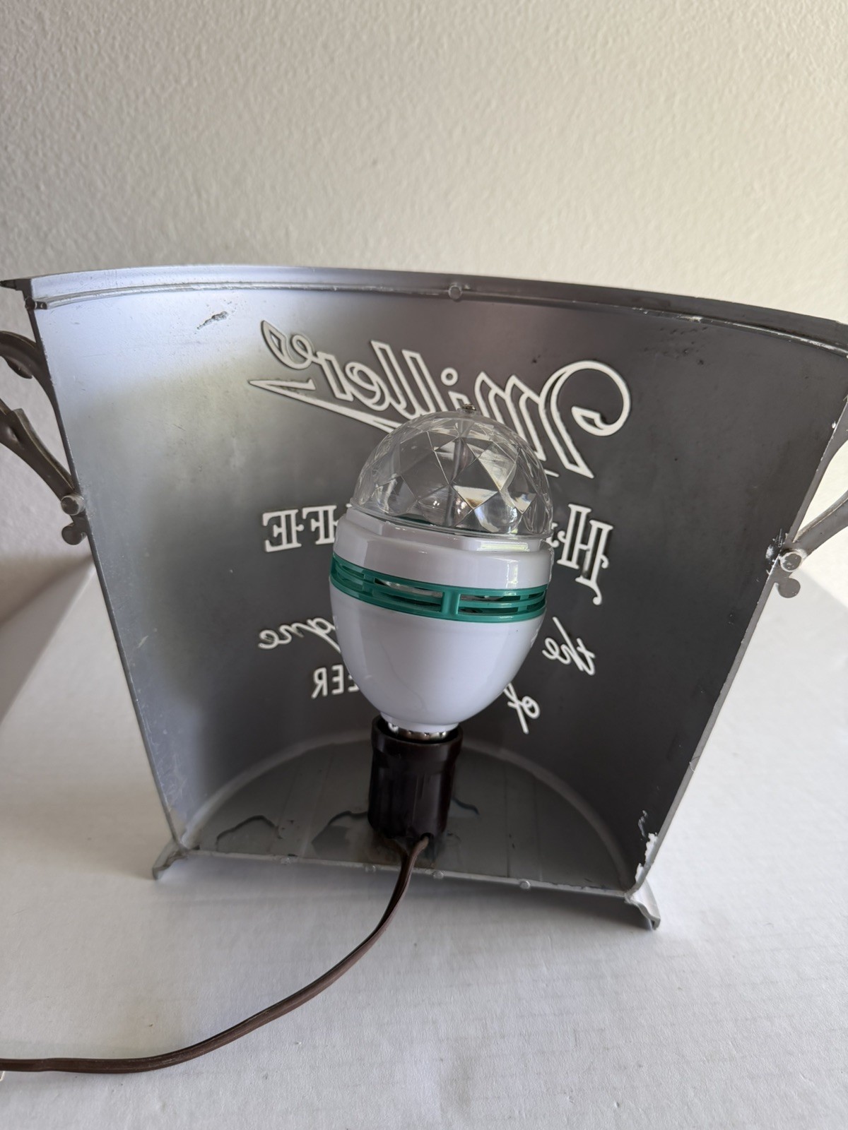 Vintage Miller High Life Beer Light Ice Bucket Bar Sign READ
