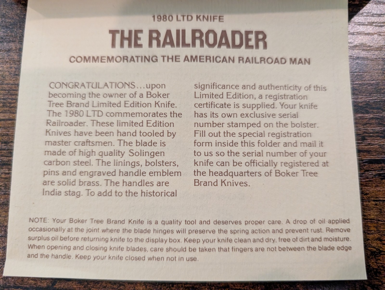 Böker The Railroader 1980 LTD 2-Blade Stag Carbon Steel Pocketknife w/ Box