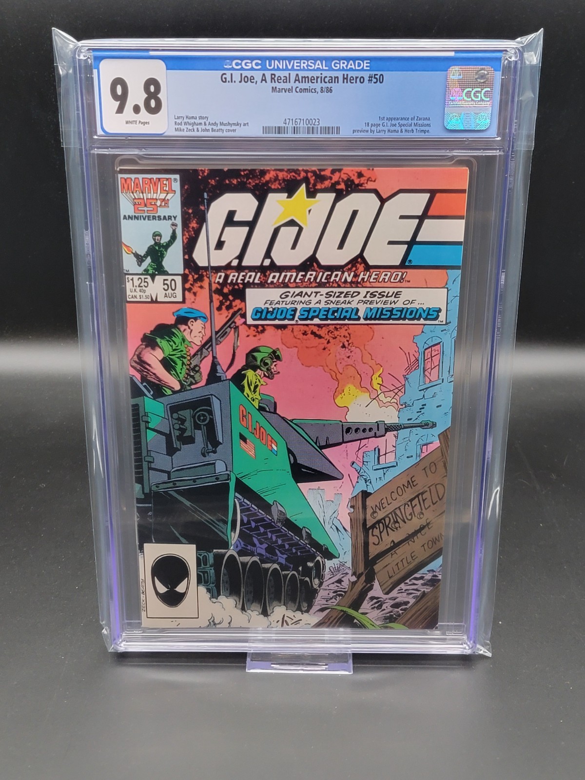 GI Joe A Real American Hero #50 CGC 9.8 • Marvel • 1986