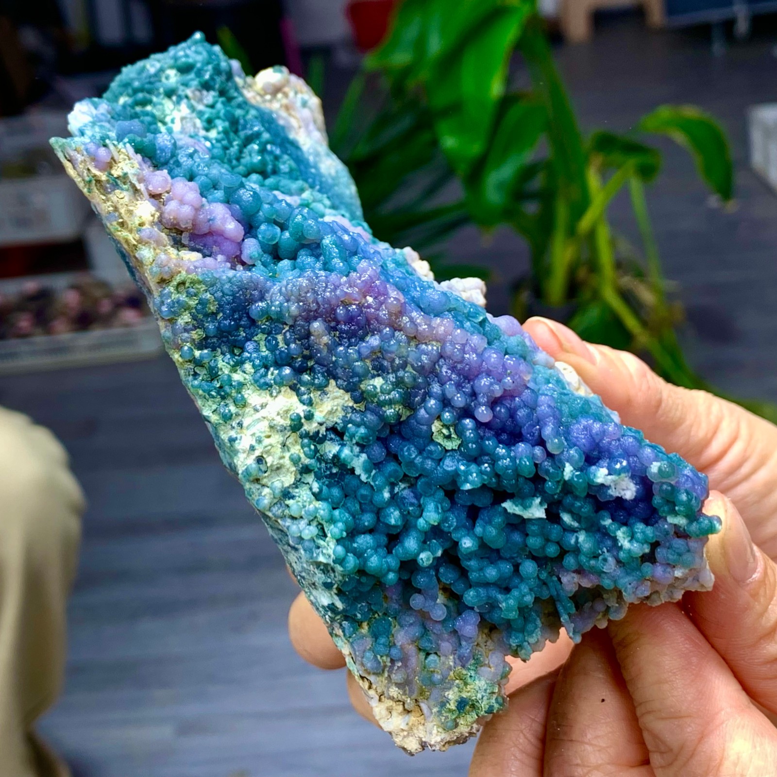 1.34LB Natural purple grape agatequartz crystal granular mineralspecimen