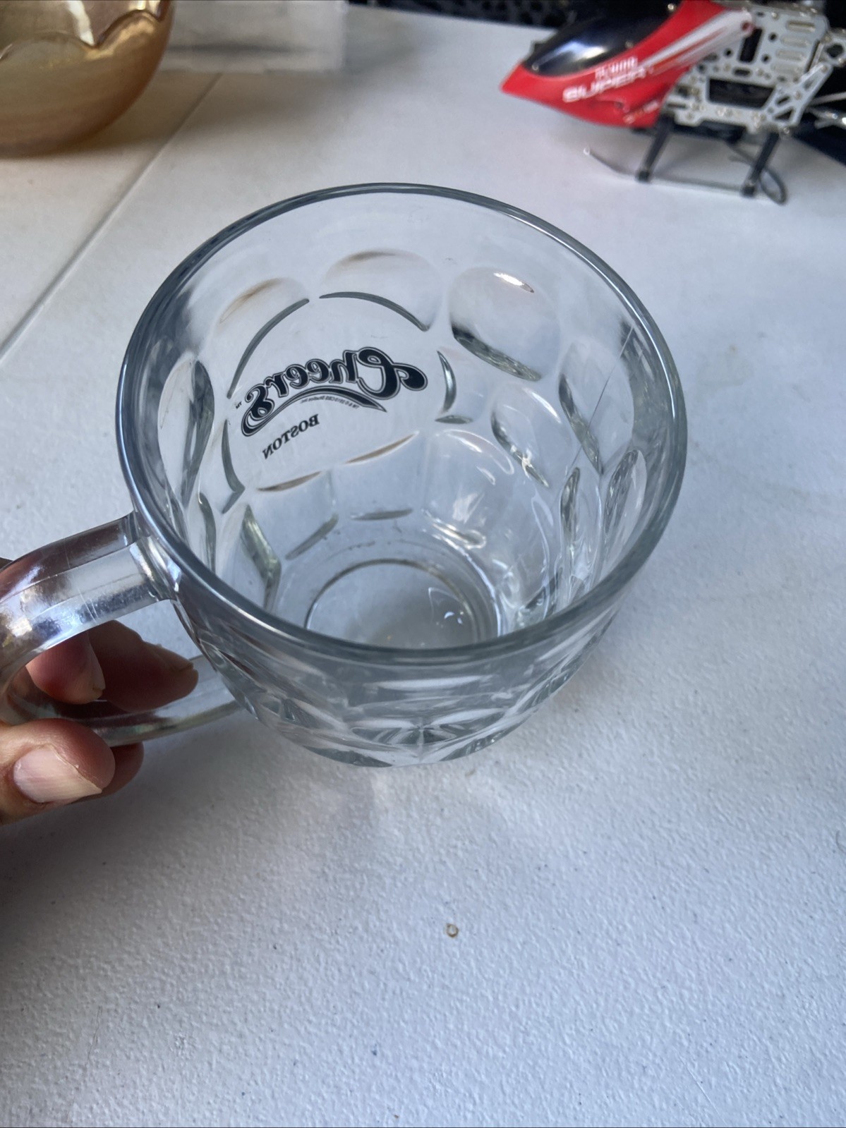 Cheers Bar Boston 2012 Dimpled Beer Mug Glass Collectible TV Memorabilia 16oz