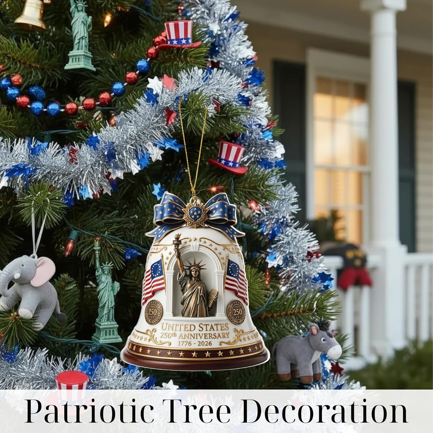 Patriotic Decorations 250 Anniversary Ornament – Statue of Liberty Bell, 4th…