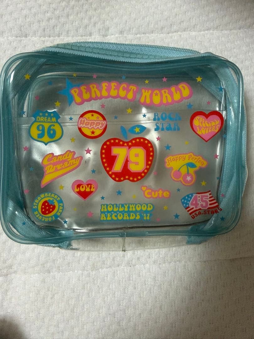 Clear Pouch Light Blue Y2K Era Retro Apple Logo Authentic Vintage Item