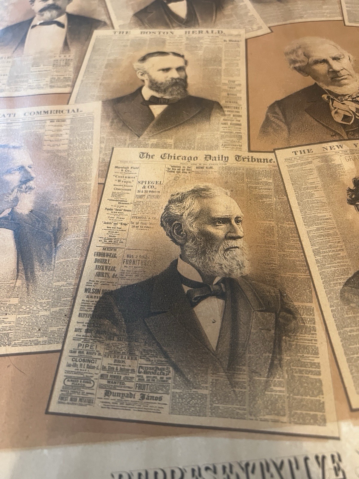 1882 Representative Journals and Journalists of America Newspaper Broadside Rare