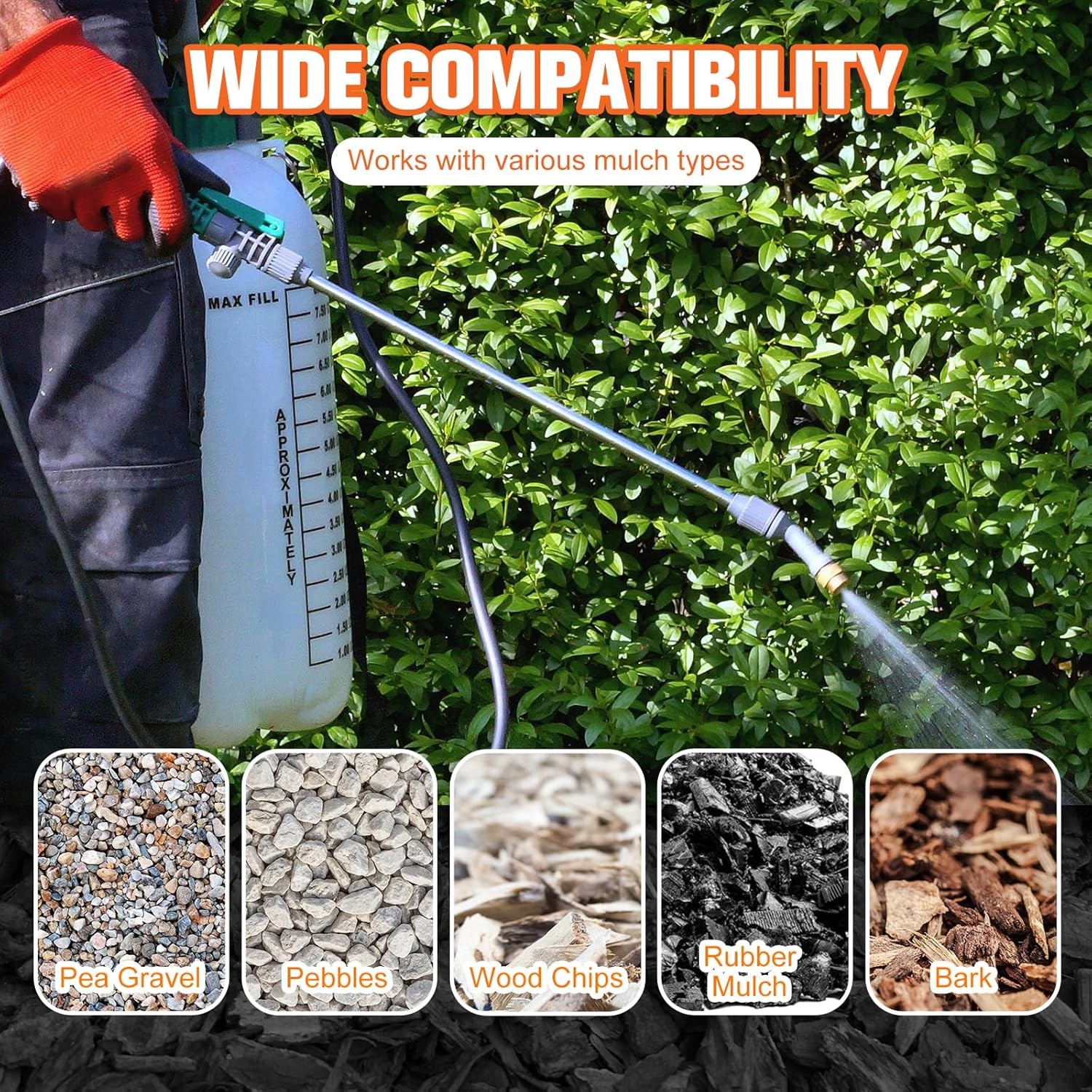 Mulch Glue, Rock Glue for Landscaping, Pea Gravel Binder 2 Gallon Max Cover, Str