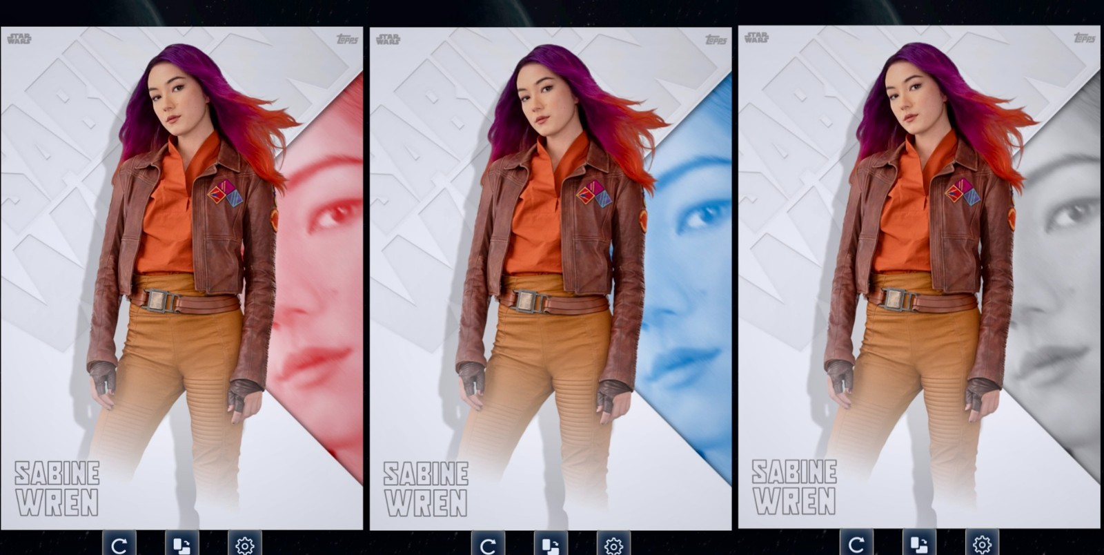 LIGHT SIDE SR RED/RARE/UC SABINE WREN 3 CARD TOPPS STAR WARS CARD TRADER 2026