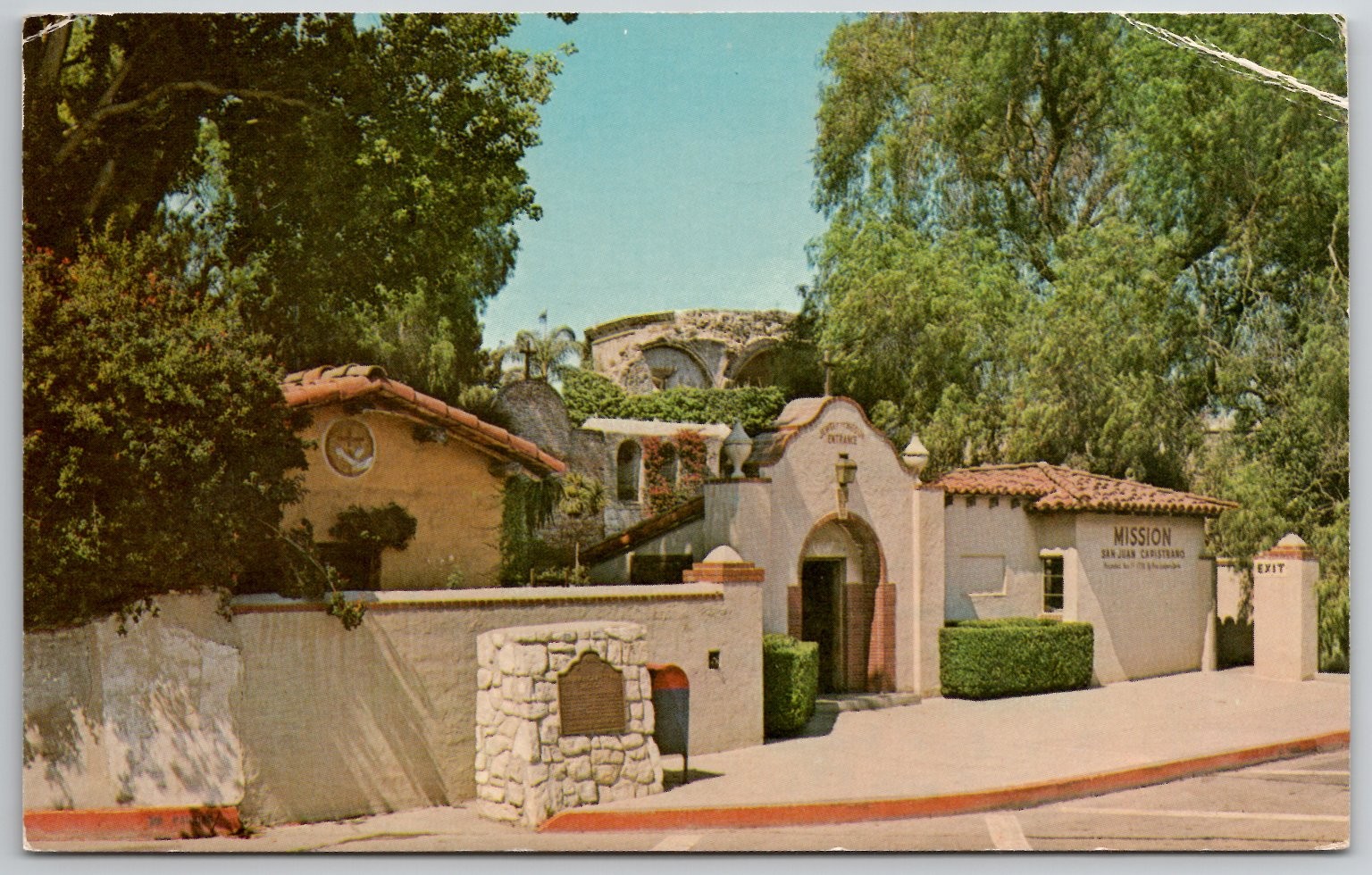 Vintage Mission San Juan Capistrano Postcard California Dexter Press 1960s