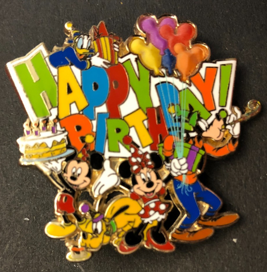 Disney pin 68611 Happy Birthday Mickey & Friends Fab 5 cake present gift minnie