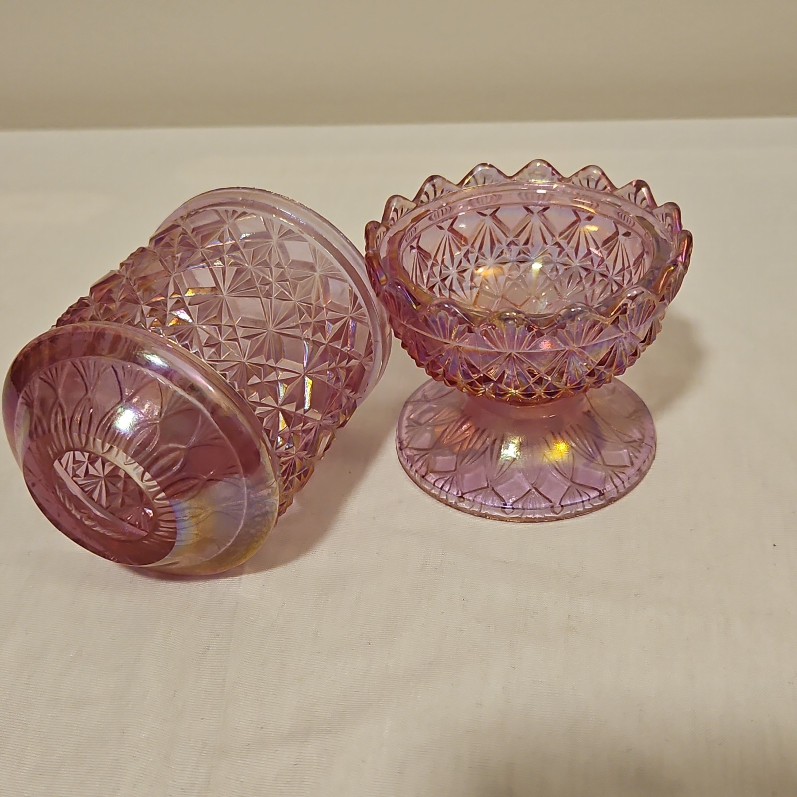 Pink Fenton Opalecent Fairy Lamp. MNT