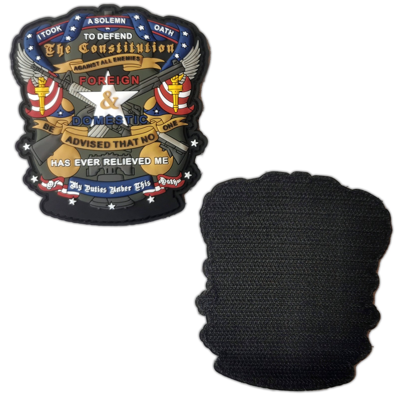 Oath to The US Constitution Patriotic Veteran Law Enforcement Morale 4″ PVC Patc