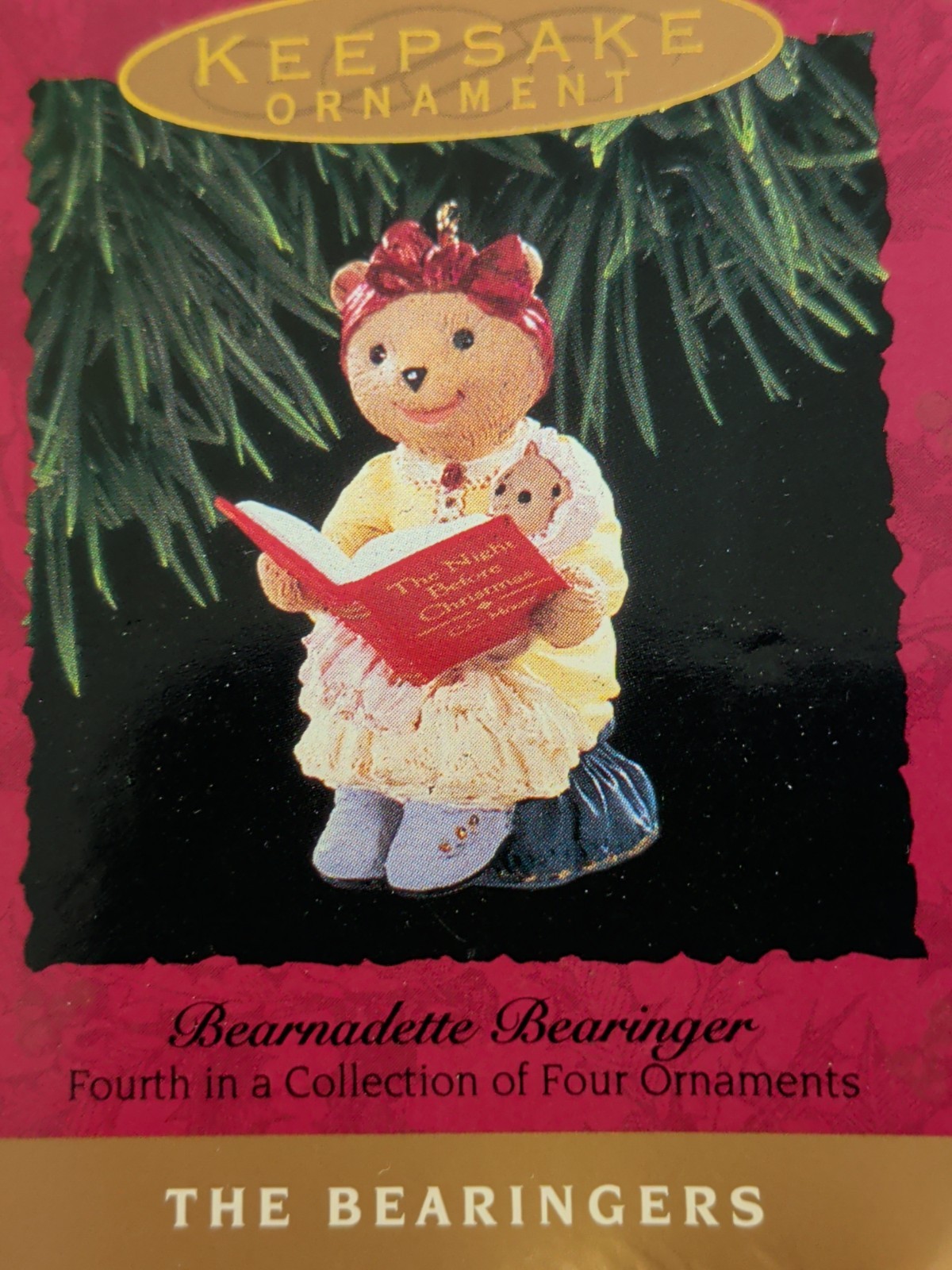 Bearnadette Bearinger Night Before Christmas 1993 Hallmark Keepsake Ornament VTG
