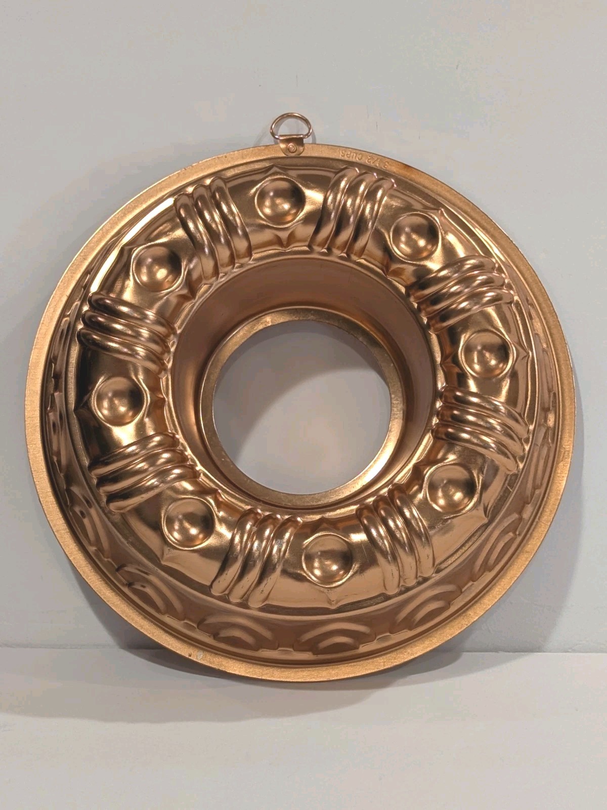 Vintage Jello Mold Copper Gold Tone Aluminum Bundt Cake Pan Kitchen Decor Wall