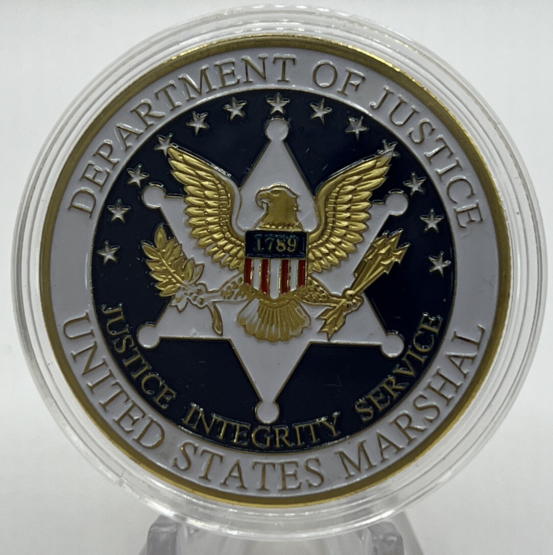* United States Marshal Challenge Coin Dept Of Justice Comes In Clear Capsule