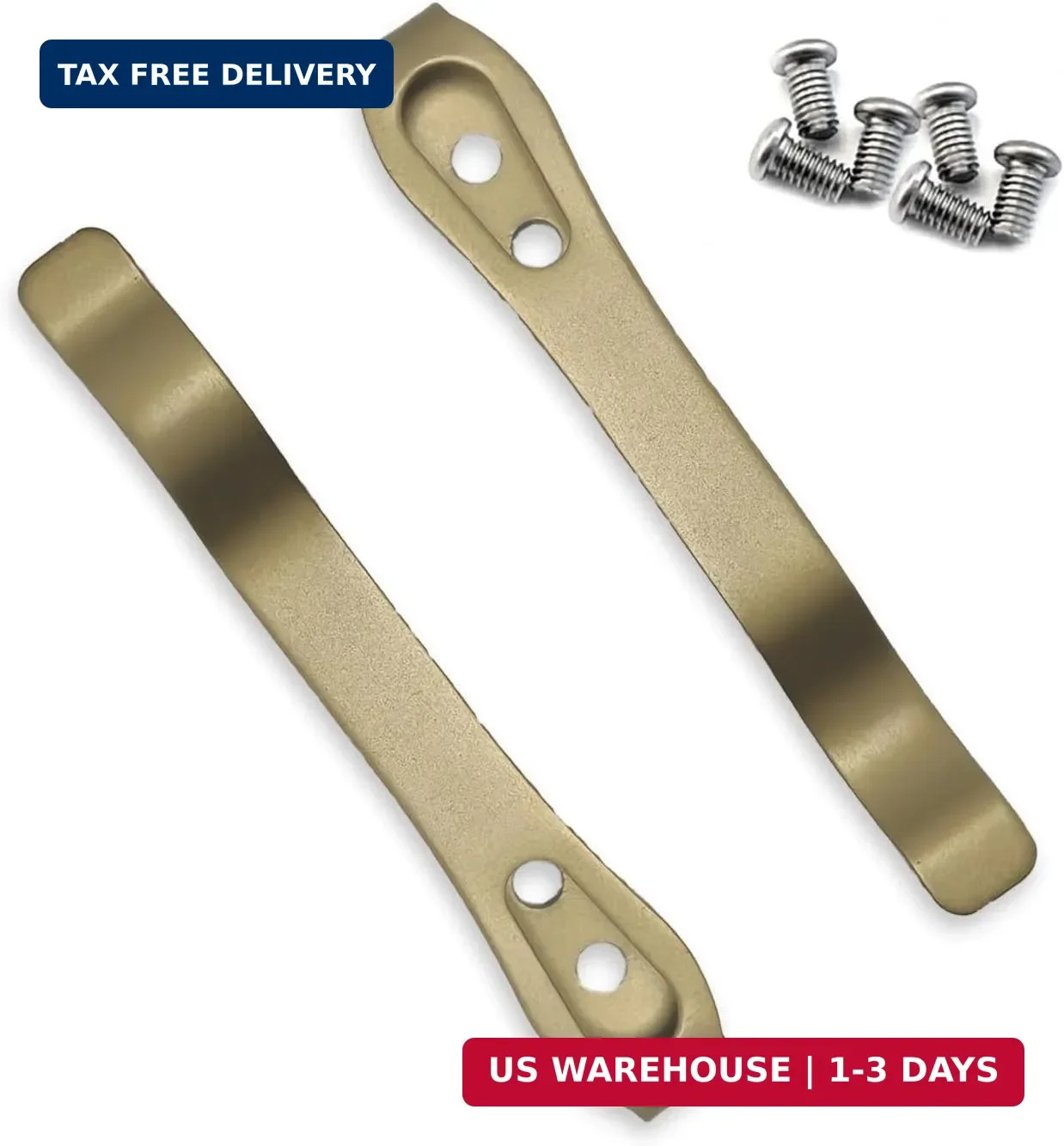 2 Pack Knife Pocket Clip Deep Carry Pocket Clip Replacement for EDC Knife Recess