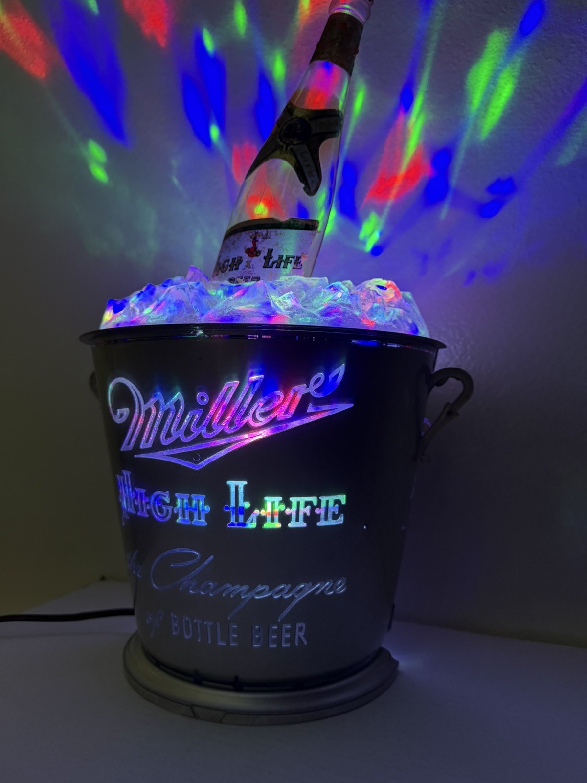 Vintage Miller High Life Beer Light Ice Bucket Bar Sign READ